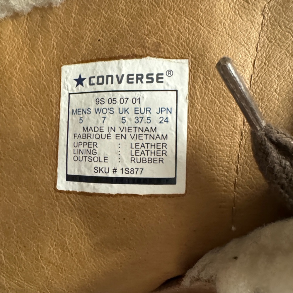 Rare🌟Vtg Converse brown leather XXHI sneakers Knee high full lace buckle.Size 7 - Picture 2 of 16